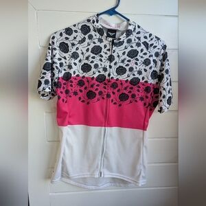 Twin Six Women's Floral Zip Cycling Jersey in Pink/White